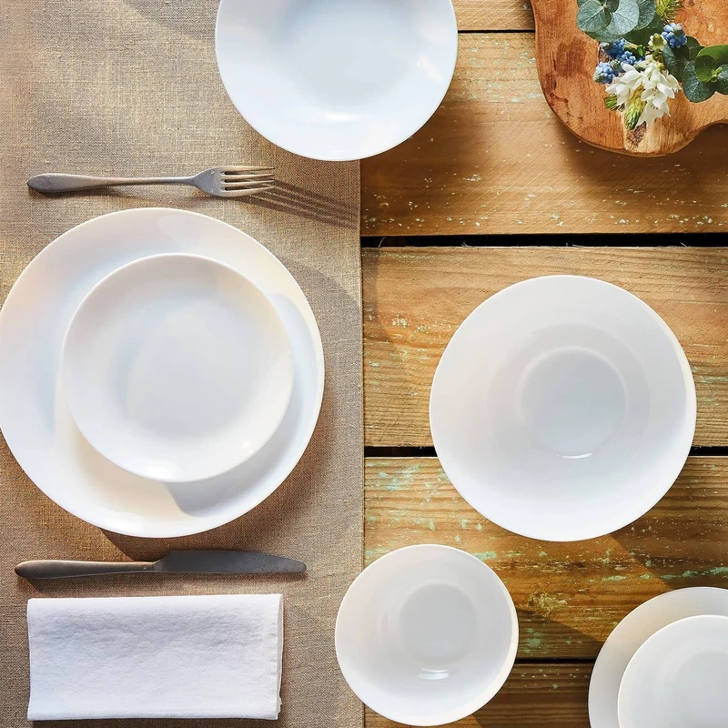 Luminarc Diwali Dinner Service for 6 People 18 Pieces 6X Dinner Plates 6X Soup Plates 6X Dessert Plates Glass - Image 1