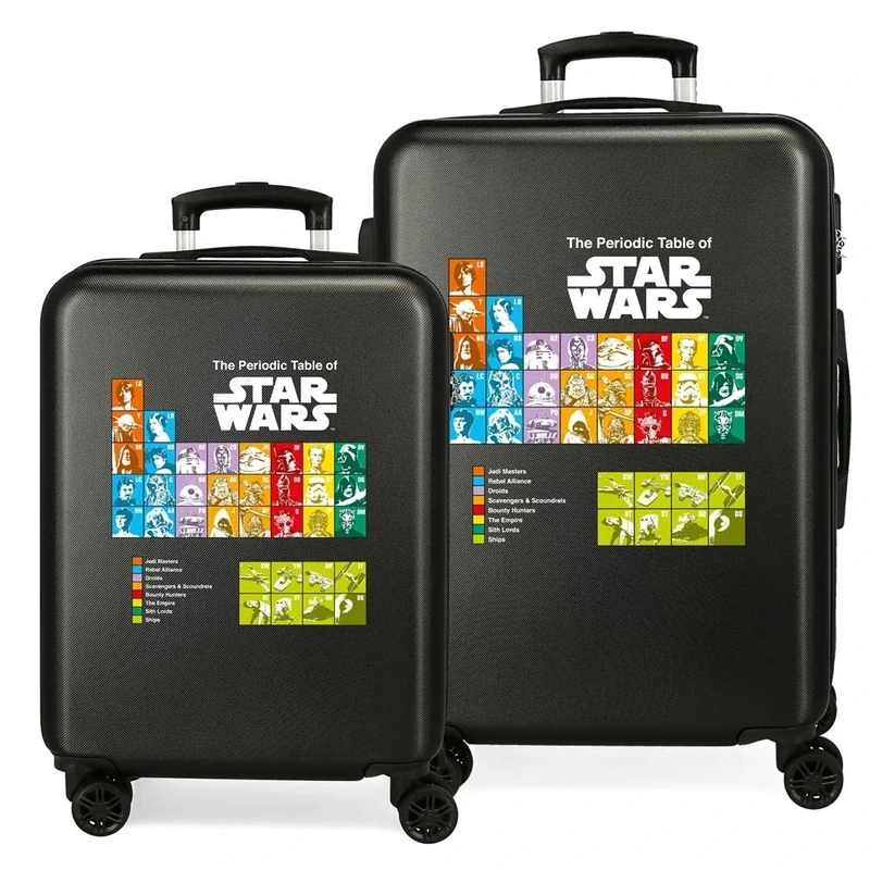 Star Wars Badges suitcase set black 55/68 cm hard shell ABS side combination lock 104 6 kg 4 double wheels hand luggage carrier