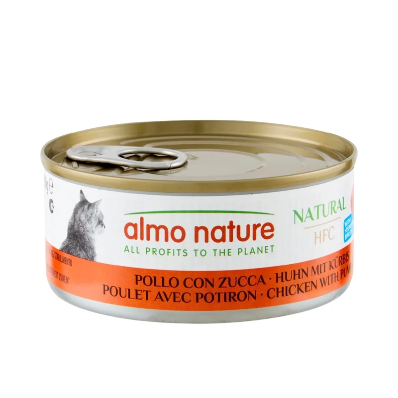 Almo Nature HFC Natural - Wet Cat Food for Cats - Chicken with Pumpkin - 150g (Pack of 24)