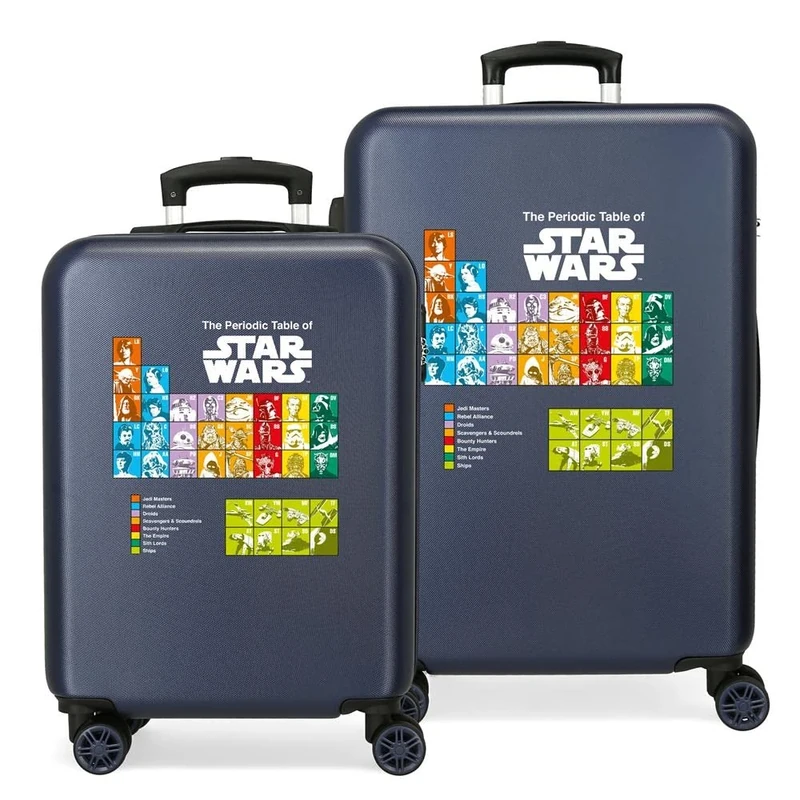 Star Wars Badges suitcase set blue 55/68 cm hard shell ABS side combination lock 104 6 kg 4 double wheels hand luggage carrier
