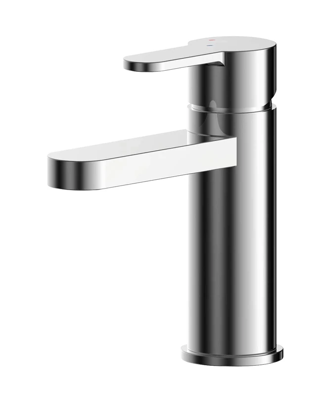 nuie ARV305EC Arvan Modern Bathroom Eco Water and Energy Saving Round Mono Basin Mixer Tap with Lever Handle and Push Button Waste, 160mm, Chrome