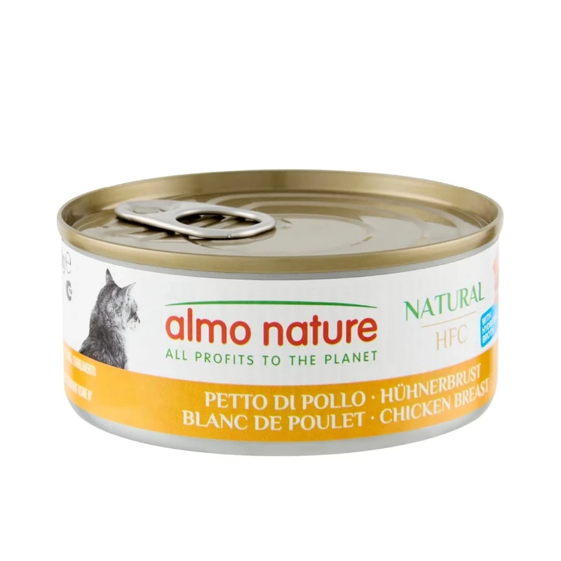 Almo Nature HFC Natural - Wet Cat Food for Cats - Chicken Breast - Gluten-Free, Grain-Free, Human-Grade, Monoproteic - 150g (Pack of 24)