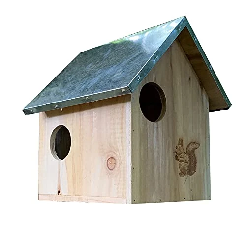 Selections Wooden Squirrel Nest Box Habitat With Metal Roof