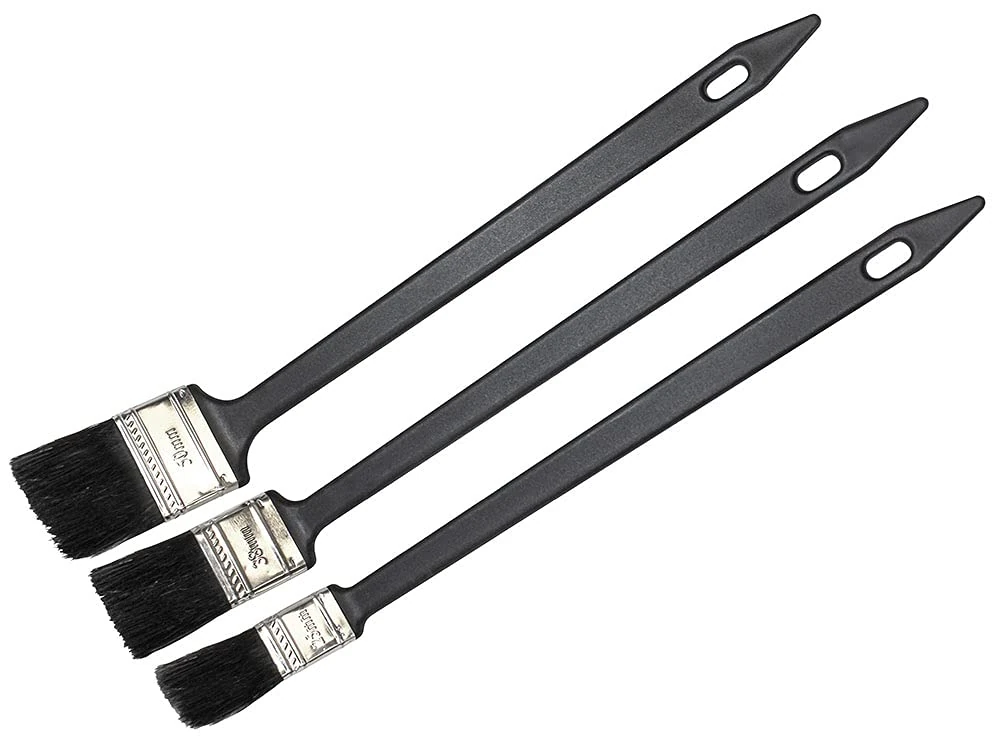 Faithfull FAIPBRAD3 Long Reach Angled Radiator Paint Brush Set of Three: 25, 38, 50mm (1, 1.5, 2in) 300mm Long Handle