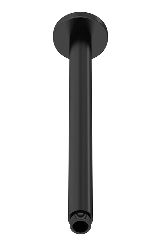 nuie ARM416 Arvan | Modern Bathroom Round Ceiling Mounted Shower Arm, 300mm, Matt Black