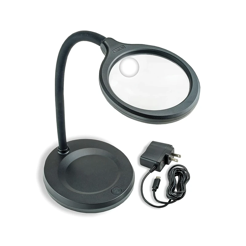 Carson Magnifying Desk Lamp, Black, Medium