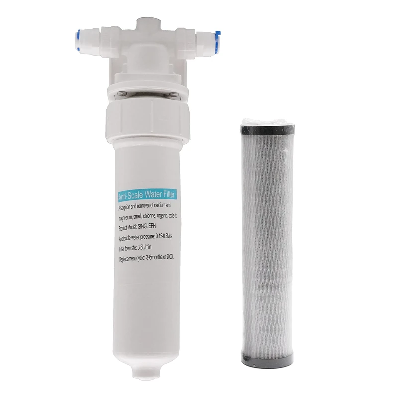 Westbrass F400 Sink in-line Filter Unit and Cartridge for Instant Hot or Pure Water Dispenser faucets, White