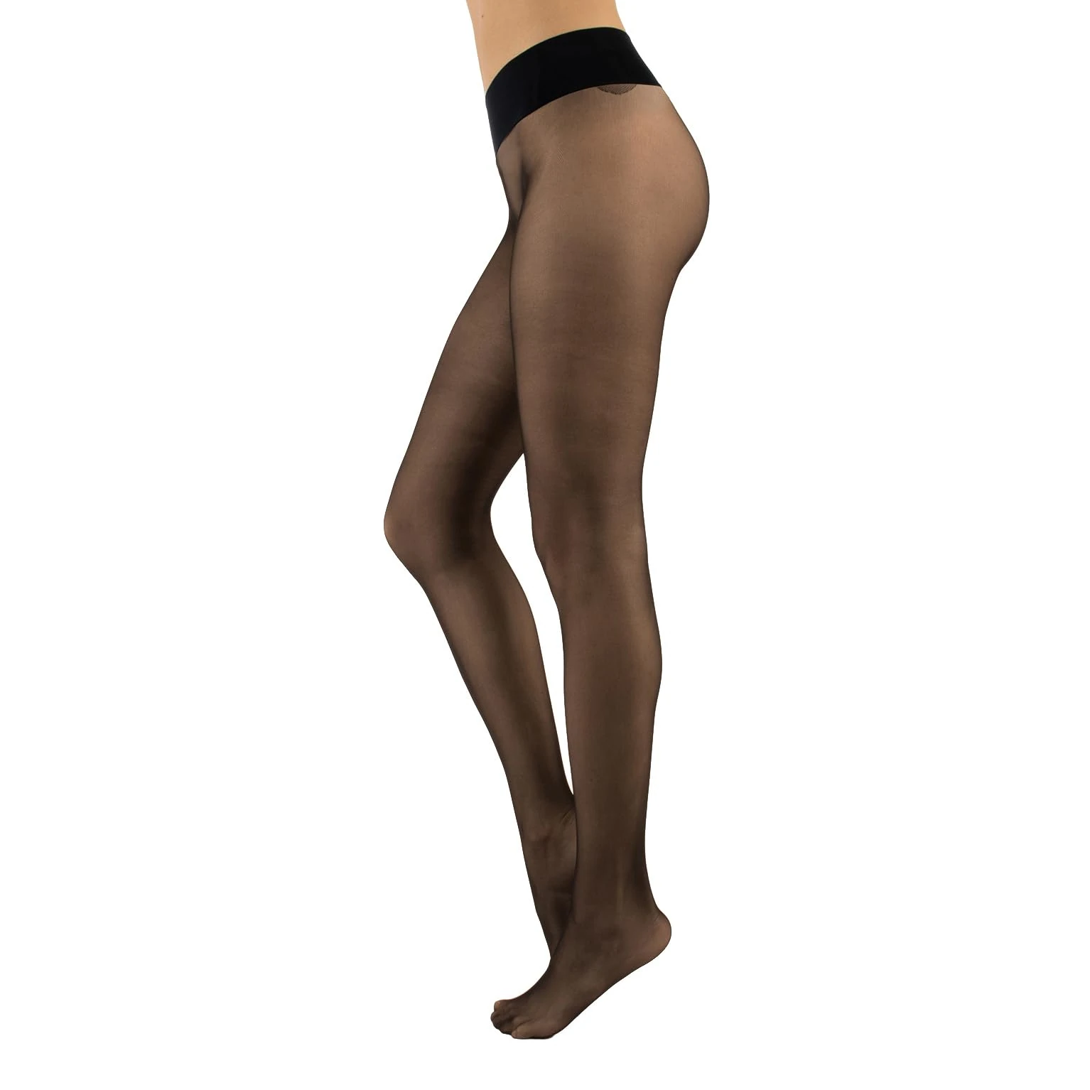 CALZITALY Seamless Sheer Tights, No Seam Pantyhose, Invisible Sheer Tights| Black, Skin, Blue, Violet, Red, White, Green, Blue |15 DEN | S, M, L, XL, XXL | Made in Italy (XXL, BLACK)