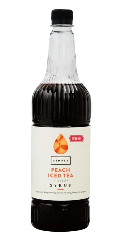 Simply Sugar Free Peach Iced Tea Syrup, Vegan & Gluten Free Beverage Syrup for Cocktails & Mocktails (1 Litre)