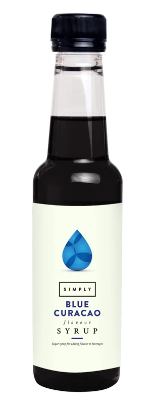 Simply Blue Curacao Syrup, Vegan & Nut Free Flavoured Syrup for Coffee, Cocktails & Baking (250ml)