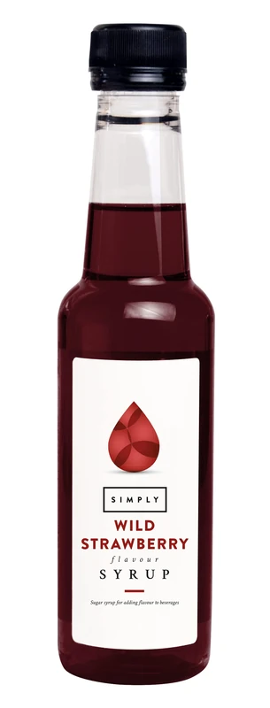 Simply Wild Strawberry Syrup, Vegan & Nut Free Flavoured Syrup for Coffee, Cocktails & Baking (250ml)