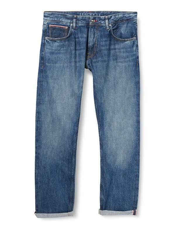 HACKETT LONDON Men's RED Selvedge Shorts, 000DENIM, 37