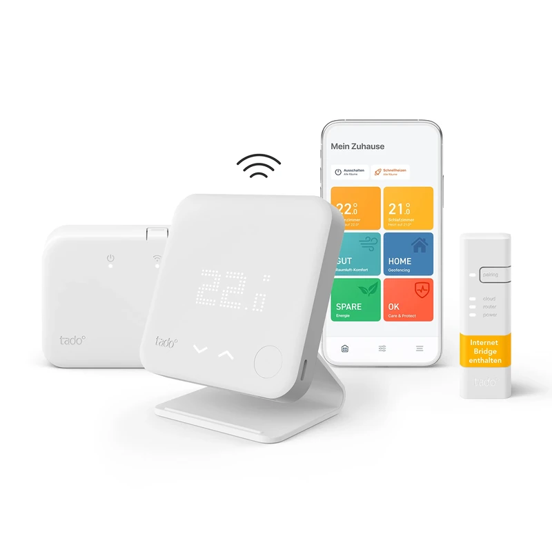 tado ° Wireless Connected and Smart Thermostat Starter Kit V3+ — Programmable boiler thermostat — Support included — Compatible with Alexa, Google Assistant and Siri