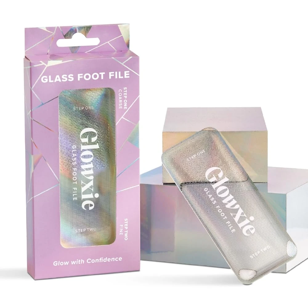 Glass Foot File by Glowxie | 2 Files in 1 (Scub+Buff) | Dead Skin & Callus Remover | Long Lasting | Hypoallergic