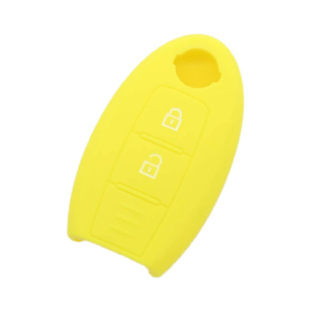 BROVACS Silicone Cover Protector Case Holder Skin Jacket Compatible with NISSAN 2 Button Smart Remote Key Fob CV9506 Yellow