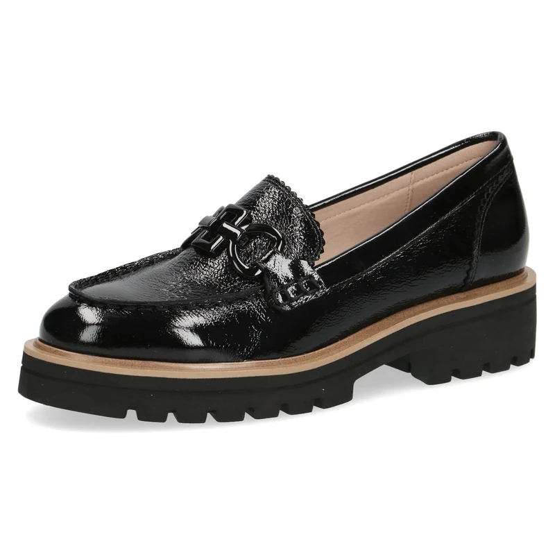 CAPRICE Women's 9-9-24706-28 Loafer Flat, Black Naplak, 6.5 UK