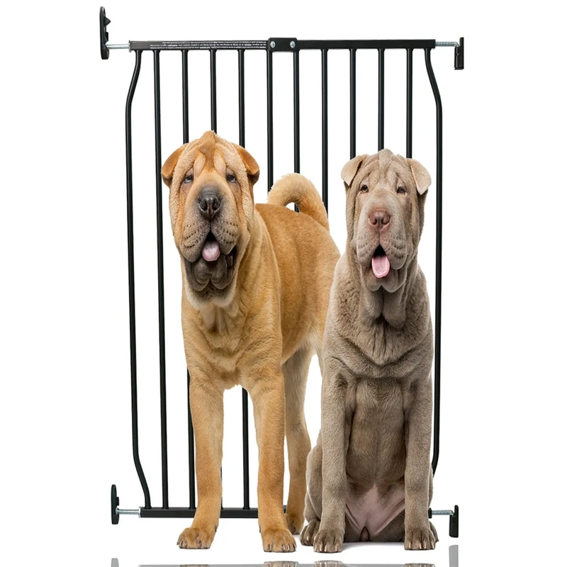 Bettacare Extra Tall Eco Screw Fit Pet Gate, Black, 70cm - 80cm, Extra Tall Gate 100cm in Height, Screw Fitted Dog Gate, Safety Gate for Puppy