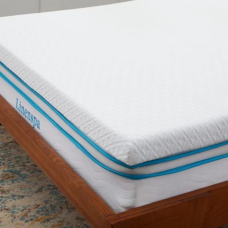 Linenspa Viscoelastic Mattress Topper | Mattress Topper 120 x 200 cm | Thickness 7.5 cm | With Gel and Washable Zip Cover | Oeko-Tex