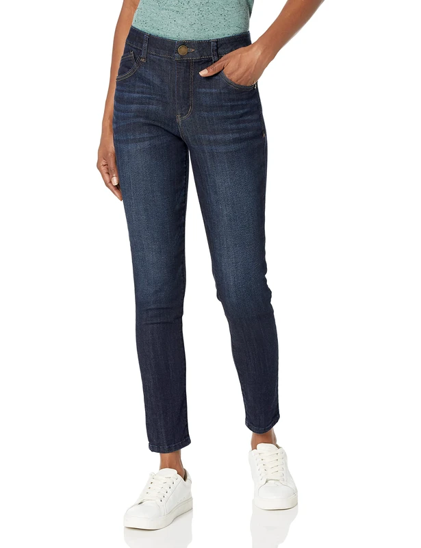 Democracy Women's Petite Ab Solution High Rise Jegging, Indigo, 12 Petite
