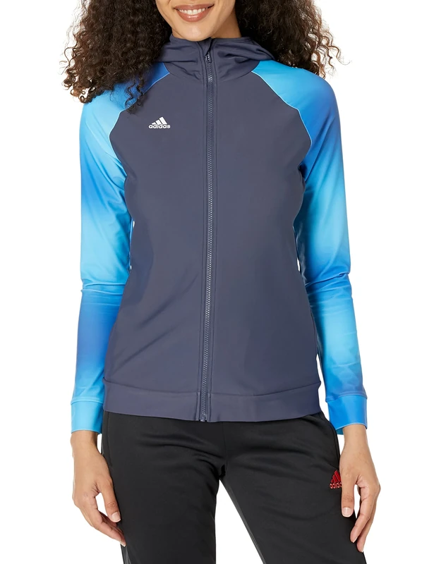 adidas Women's Standard Long Sleeves Rashguard, Blue Rush/White, X-Large
