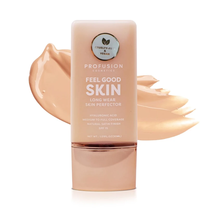 Profusion Cosmetics Lightweight Liquid Foundation for a Flawless and Elegant Radiance, Breathable Makeup for Improves Uneven Skin Tone, Cruelty-Free - Fair 3