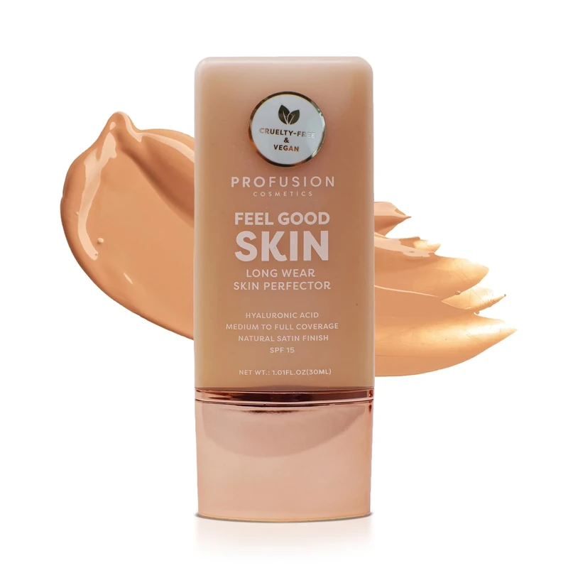 Profusion Cosmetics Lightweight Liquid Foundation for a Flawless and Elegant Radiance, Breathable Makeup for Improves Uneven Skin Tone, Cruelty-Free - Medium 330