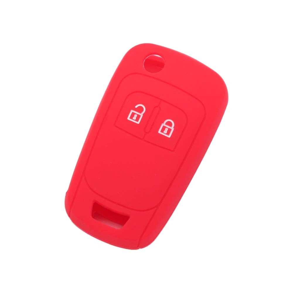 BROVACS Silicone Cover Protector Case Holder Skin Jacket Compatible with OPEL VAUXHALL 2 Button Flip Remote Key Fob CV9624 Red