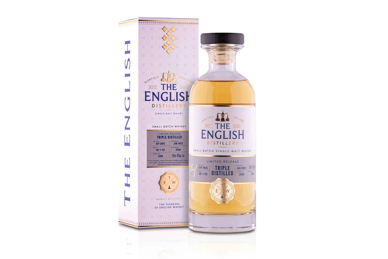 The English Whisky Co. Triple Distilled Small Batch - 8 year old Whisky 70cl with gift box