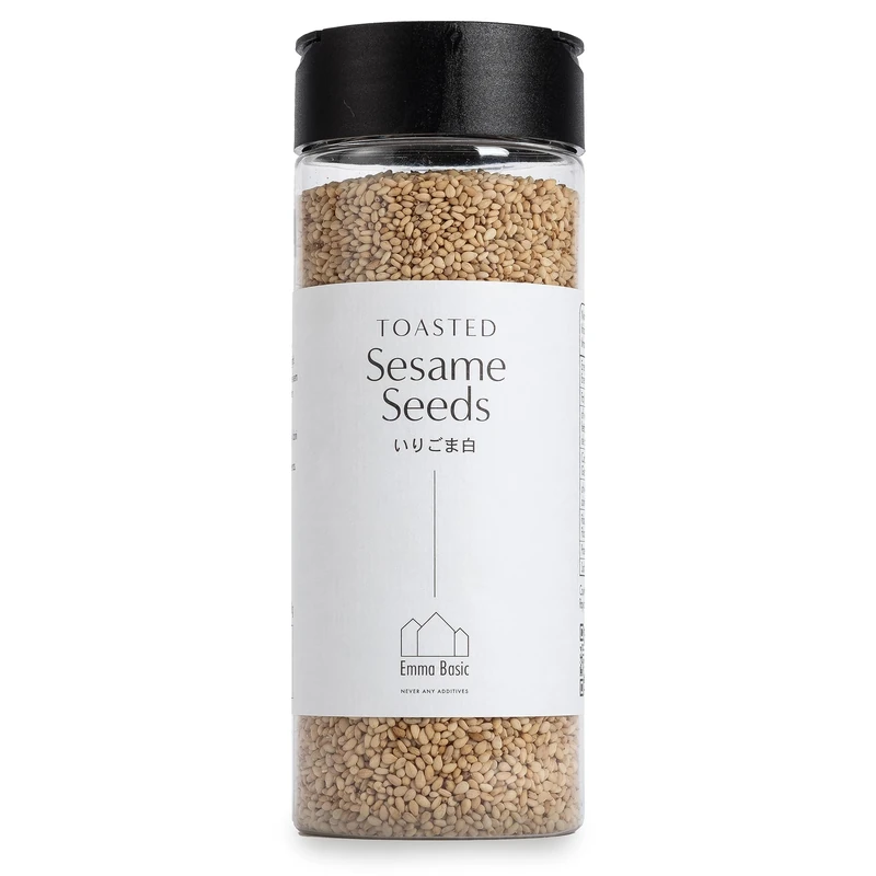 Emma Basic - Roasted White Sesame Seeds 150g | High Fibre | Source of Protein | Vegan | Rich Aroma | Antioxidants | Simply sprinkle