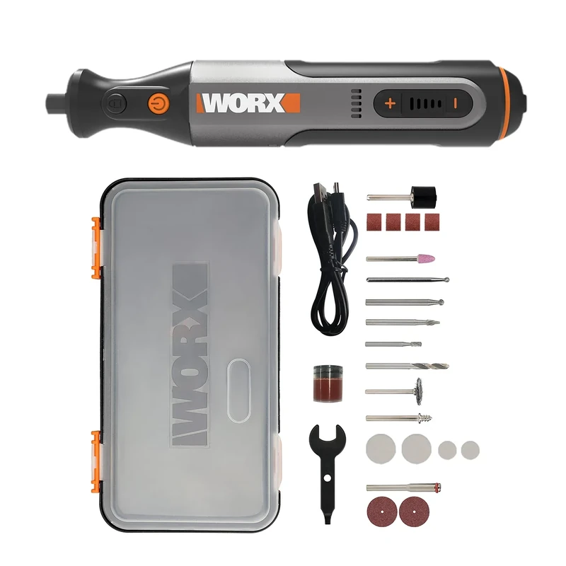 Worx 8V Rotary Tool WX106 - USB Charge, Variable Speed, 23pcs