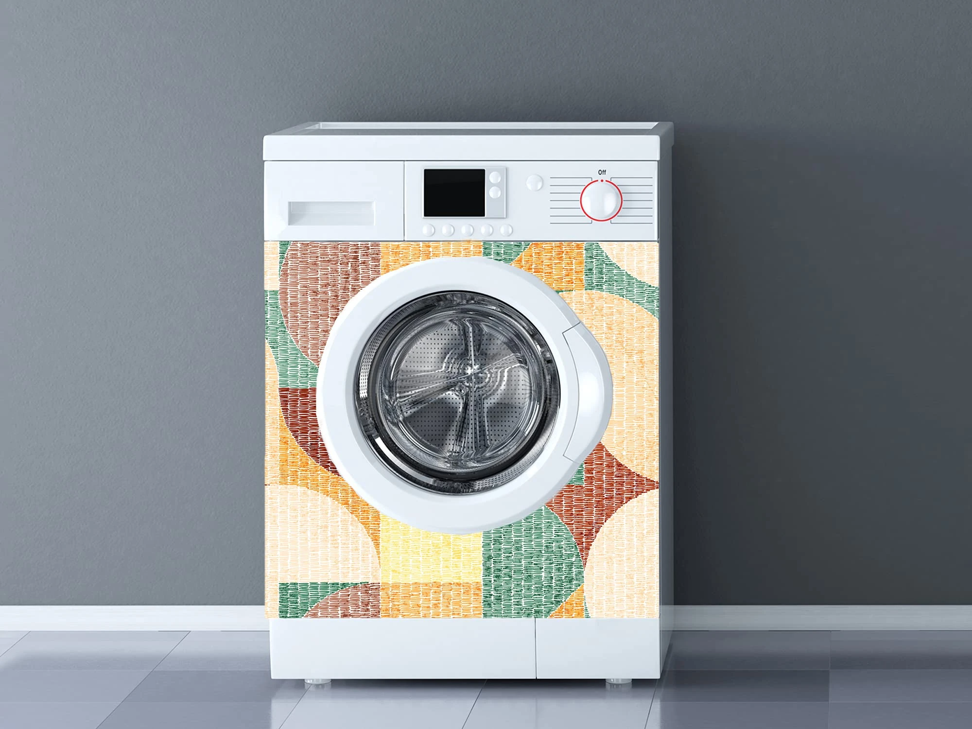 Oedim Abstract Colors Washing Machine Vinyl Decorative Washing Machine Vinyl Washing Machine Decoration Kitchen Washing Machine Sticker