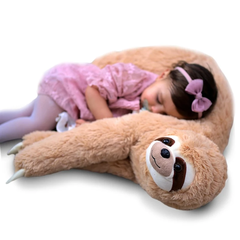 mikamax Sloth Pillow – XL – Sloth Teddy - Plushie - Soft Toy 90 cm – 35 Inch - Image 1