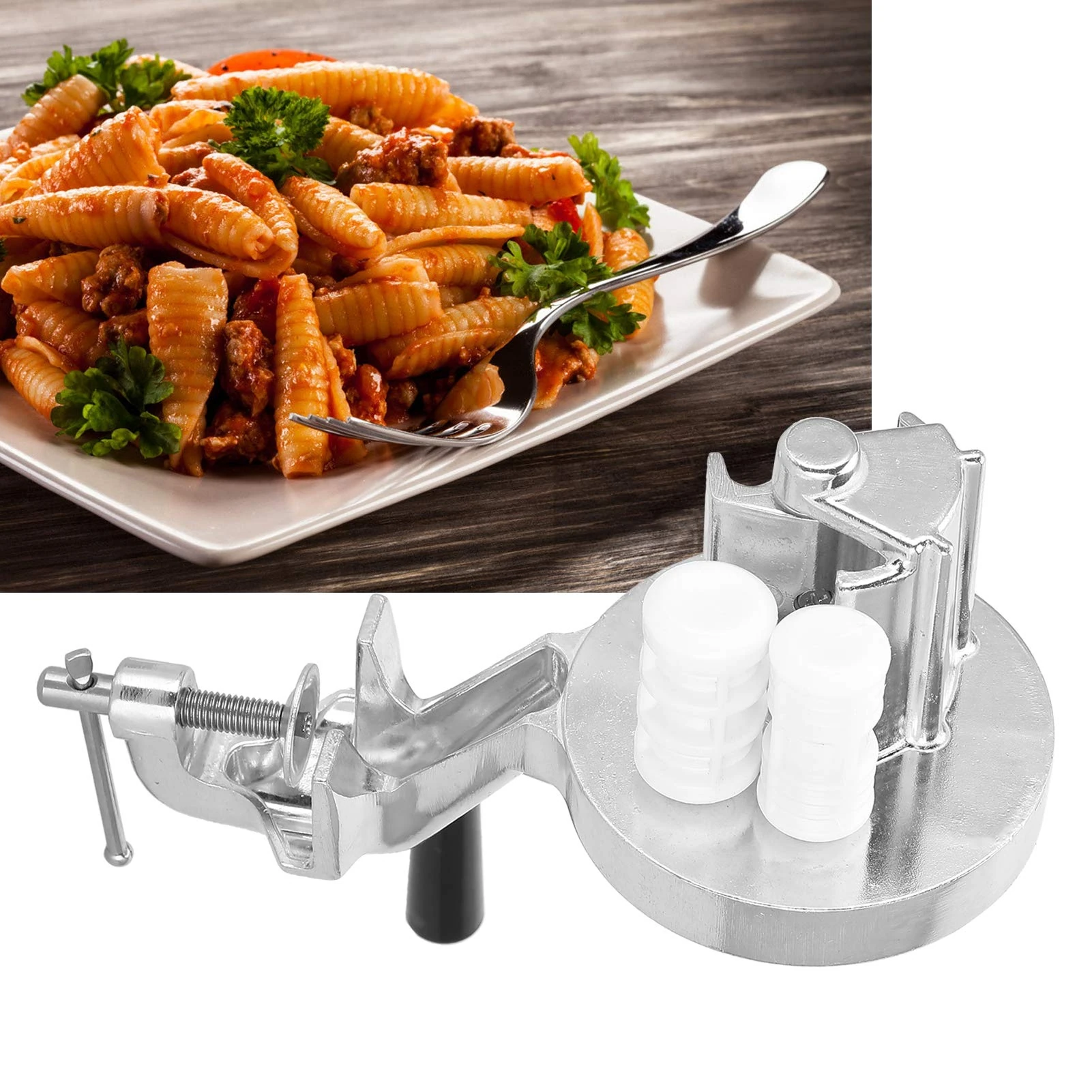 LetCart Cavatelli Maker Machine w Easy Clean Rollers - Home-Made Macaroni Noodle Pasta Press Machine for Kitchen Spaghetti Fettucini, Gnocchi, Risotto