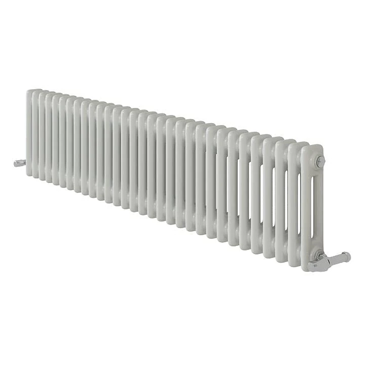 Designer Minimalist Classic Bathroom Matt White Anthracite Grey Two Column Radiator (300x1415mm, White)