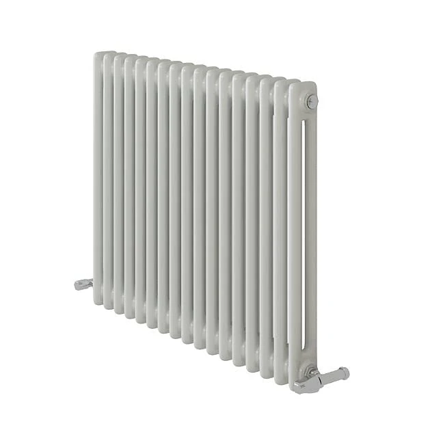 Designer Minimalist Classic Bathroom Matt White Anthracite Grey Two Column Radiator (600x800mm, White)