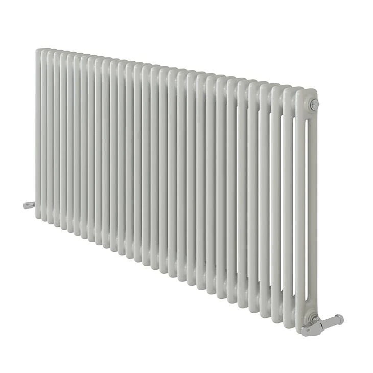 Designer Minimalist Classic Bathroom Matt White Anthracite Grey Two Column Radiator (600x1415mm, White)