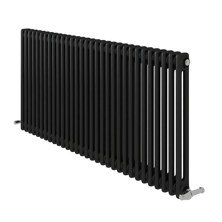Designer Minimalist Classic Bathroom Matt White Anthracite Grey Two Column Radiator (600x1415mm, Anthracite)