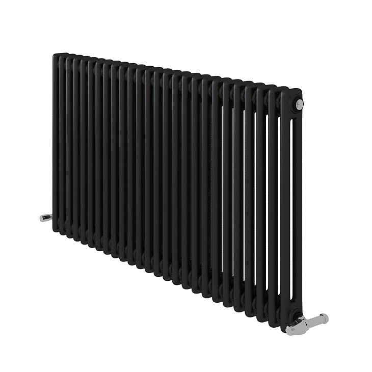 Designer Minimalist Classic Bathroom Matt White Anthracite Grey Two Column Radiator (600x1190mm, Anthracite)