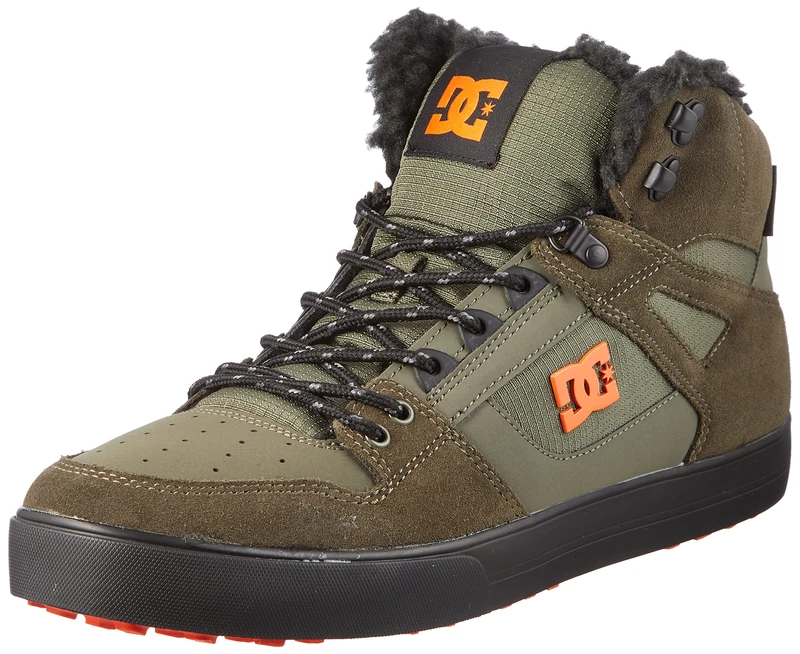 Dc Shoes Men's Pure Sneaker, Dusty Olive Orange, 9 UK