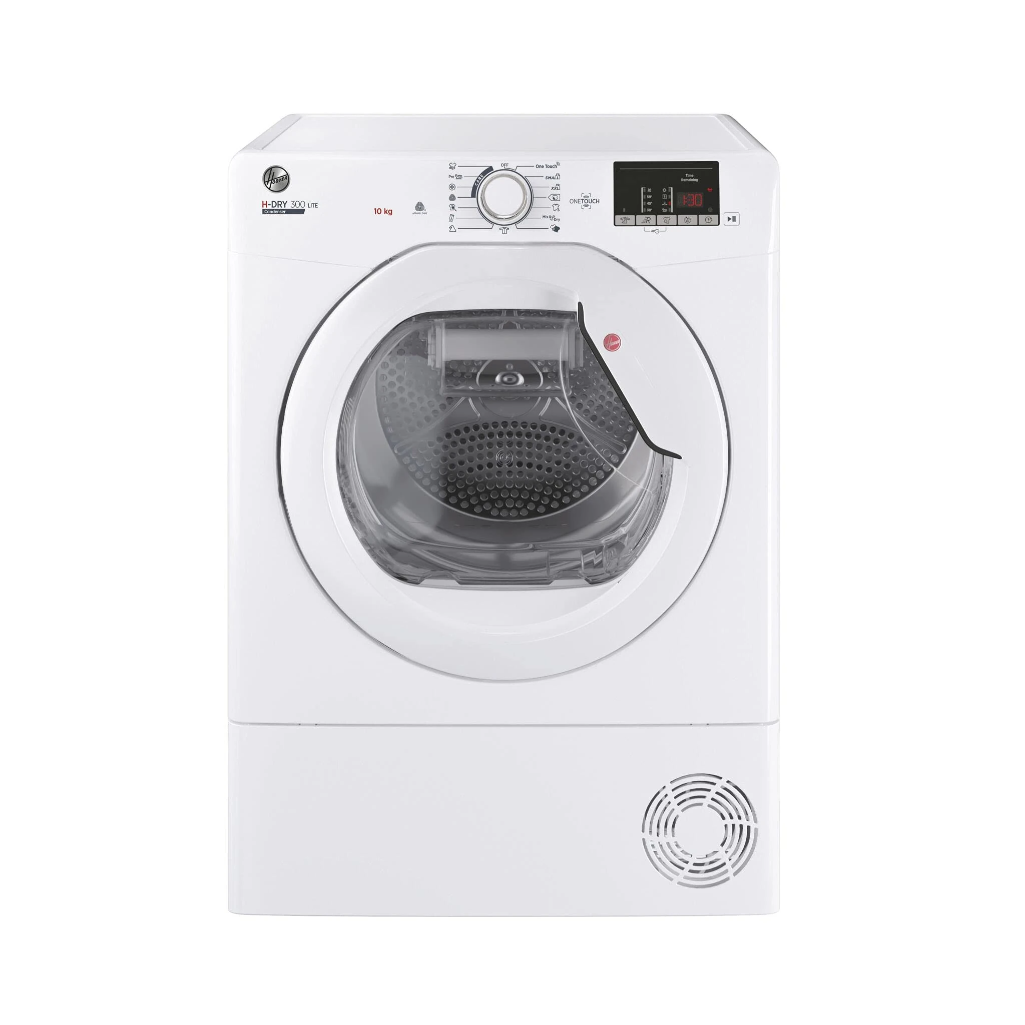 Hoover HLEC10DE H-Dry 300, 10kg, Condenser Tumble Dryer, Aquavision, White, Sensor Dry, NFC
