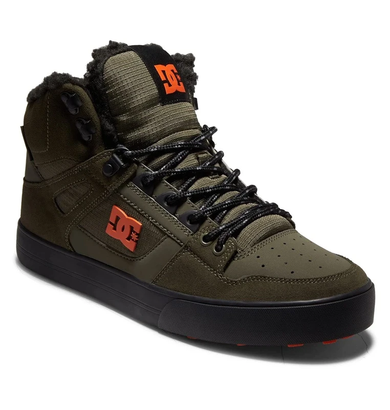Dc Shoes Men's Pure Sneaker, Dusty Olive Orange, 10.5 UK