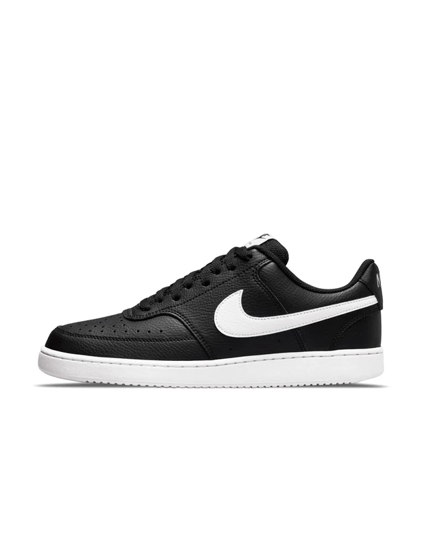 Nike Men's Court Vision Low Sneaker, Black/White-Black, 13