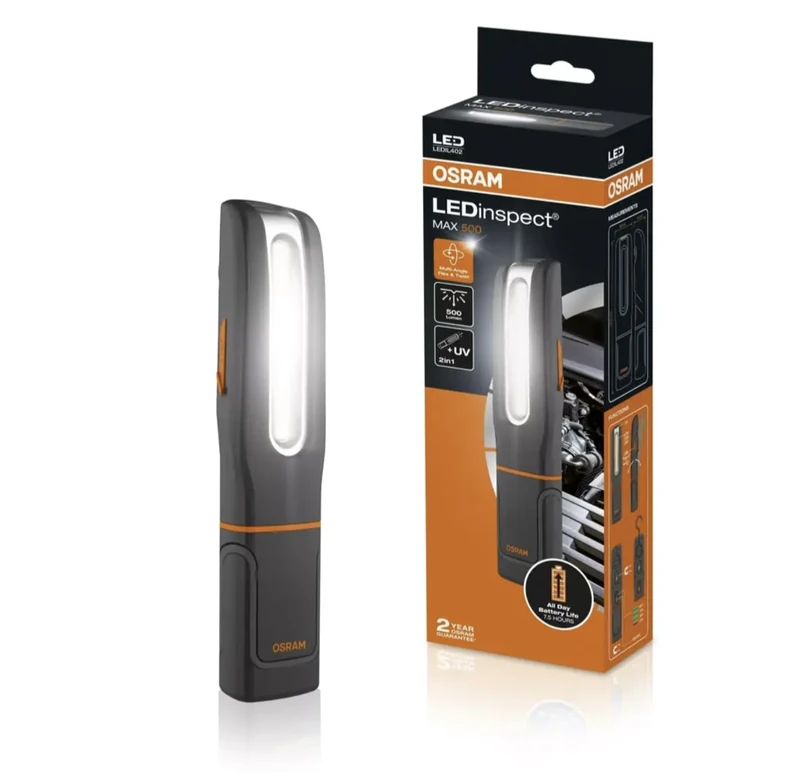 OSRAM LEDinspect MAX500, LED inspection light, 6000K, rechargeable LED work light, magnetic, incl. hook