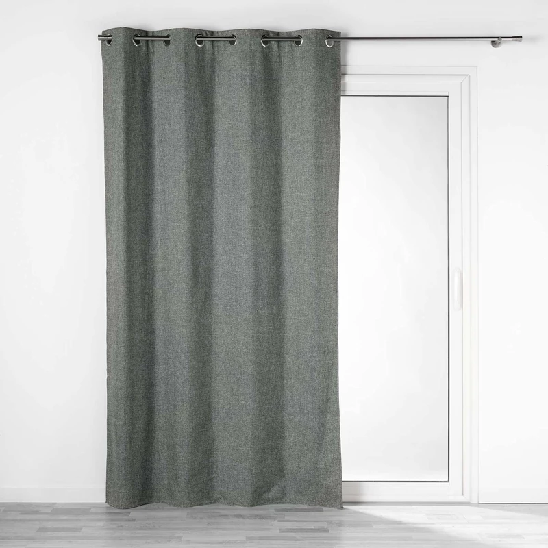 Douceur d'Interieur 140 x 260 cm Eyelet Curtain, Grey