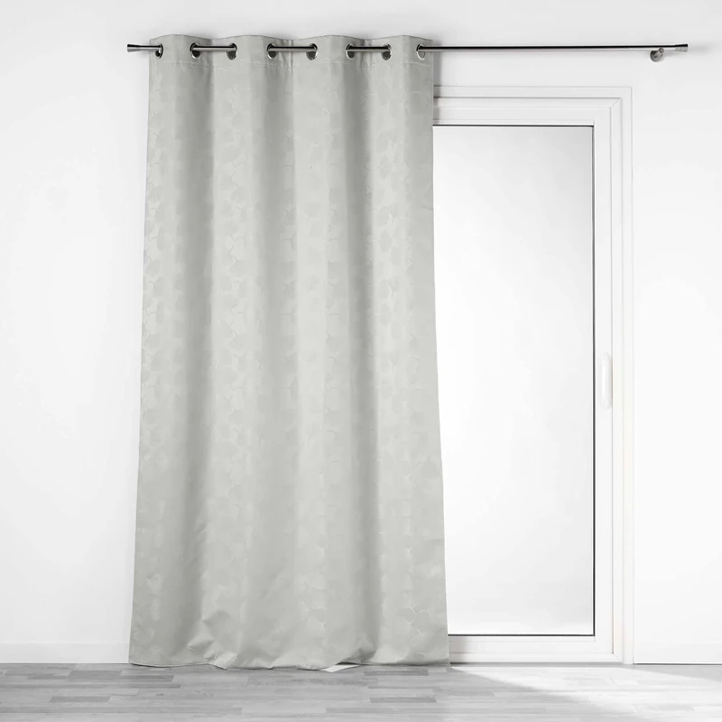 Douceur d'Interieur 140 x 260 cm Eyelet Curtains, Grey