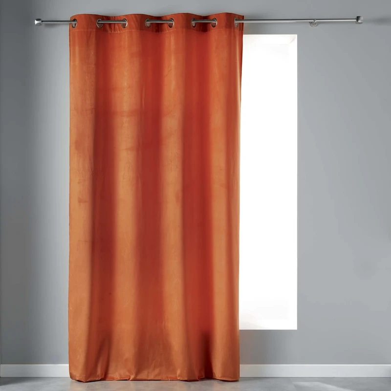 Douceur d'Interieur 140 x 240 cm Eyelet Curtain, Orange