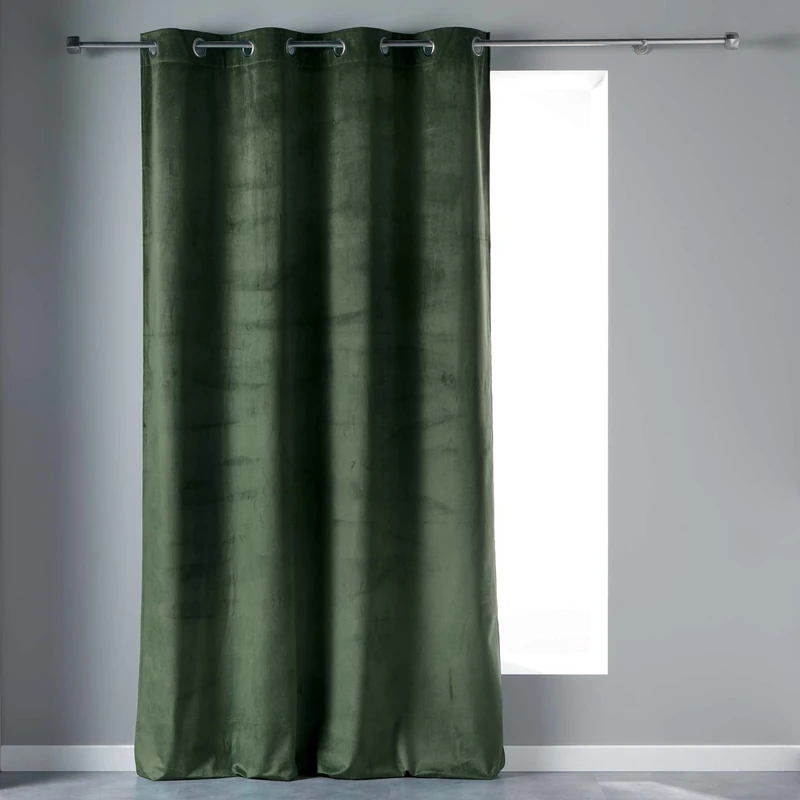 Douceur d'Interieur 140 x 240 cm Eyelet Curtain, Green