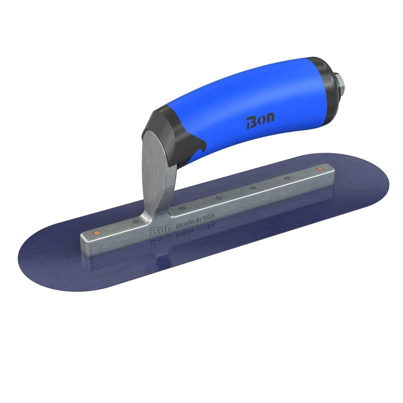Bon 67-147 Finish Trowel -Round - Blue Steel - 10 X 3 - Comfort Grip Handle
