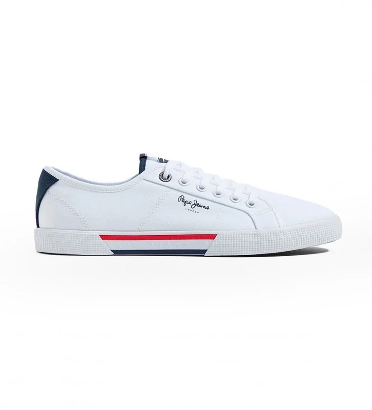 Pepe Jeans London Brady Men Basic Men’s Regular Fit Leather Sneakers, Blue Wash