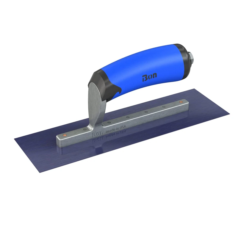 Bon 67-329 Finish Trowel - Square - Ultra Flex Blue Steel - 10 X 3 - Comfort Grip Handle - Image 1